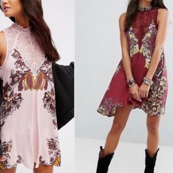 Free People Dresses & Skirts - 2pcs Intimately Free People Floral Lace Boho Lounge Dress